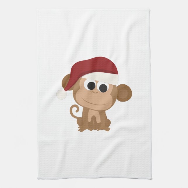 Santa Monkey Geschirrtuch (Vertikal)