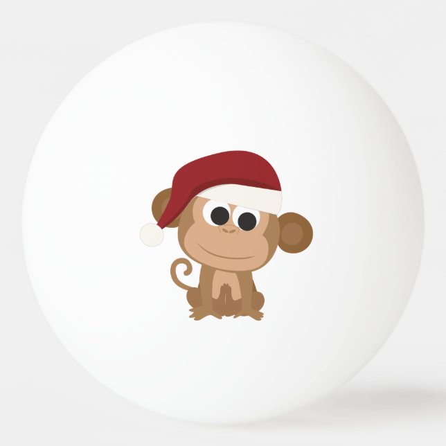 Santa Monkey Tischtennisball (Vorderseite)
