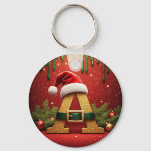 Santa Monogramm A für Weihnachtsgeschenke Schlüsselanhänger