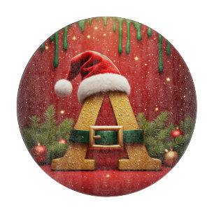 Santa Monogramm A für Weihnachtsgeschenke Schneidebrett