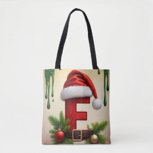 Santa-Monogramm Buchstabe F mit Weihnachtsakzent �
