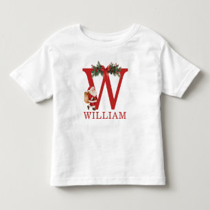 Santa Monogramm und Name Familie passend Kleinkind T-shirt
