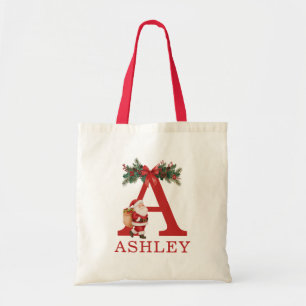 Santa Monogramm und Name Familie passend Tragetasche
