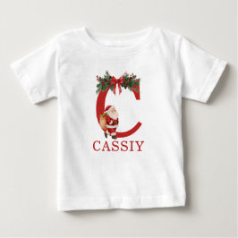 Santa Monogrammed and Name Family Matching Baby T-shirt