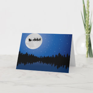 Santa Moon Christmas Card Feiertagskarte