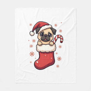 Santa Mops Delight Fleecedecke