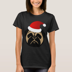 Santa Mops für die Ferien! Mops Santa-Aufkleber - T-Shirt