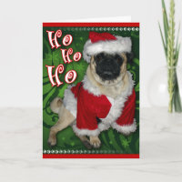 Santa Mops Grußkarte