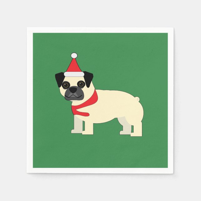 Santa Mops Serviette (Vorderseite)