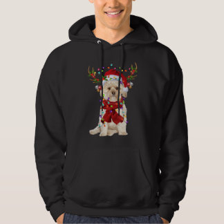 Santa Morkie Dog Rentier Weihnachtsbeleuchtung Hoodie