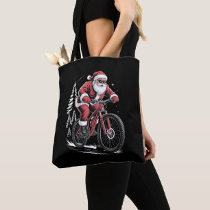 Santa Mountainbike fahren Weihnachtsbäume Xmas