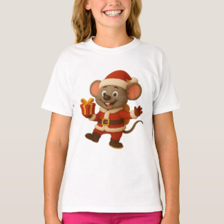 Santa Mouse T - Shirt | Niedliches Weihnachtsgesch