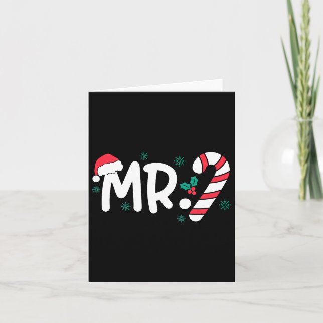 Santa Mr. und Mrs Candy Cane Paare Matching Chris Karte (Vorderseite)