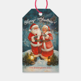 Santa Mrs Claus Merry Christmas Geschenkanhänger