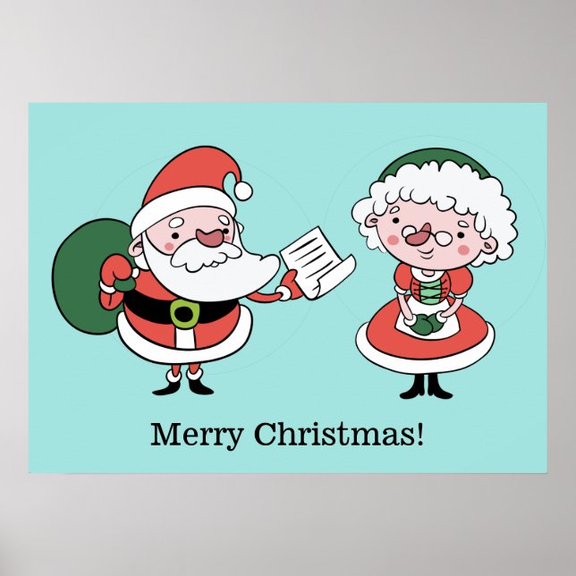Santa & Mrs. Claus Zollplakat Poster (Vorne)