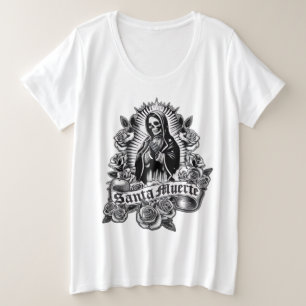 Santa Muerte Große Größe T-Shirt