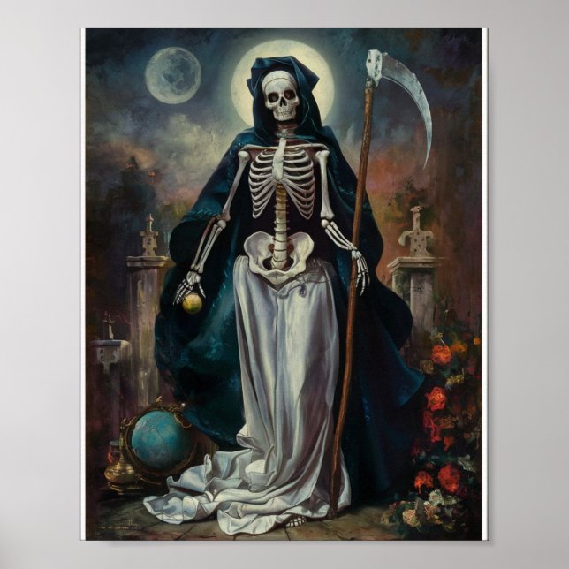 Santa Muerte im Friedhof-Poster Poster (Vorne)