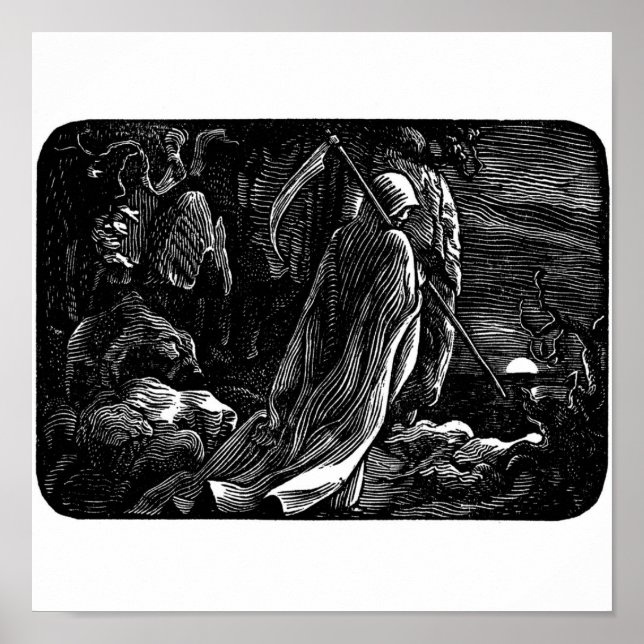 "Santa Muerte" (Mexikanischer Grimischer Sensenman Poster (Vorne)