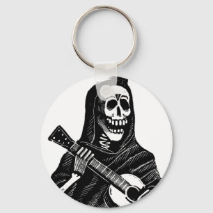 Santa Muerte mit Guitar Circa in den frühen 1900er Schlüsselanhänger