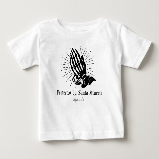 Santa Muerte Protection Individuelle Name Baby T-shirt (Vorderseite)