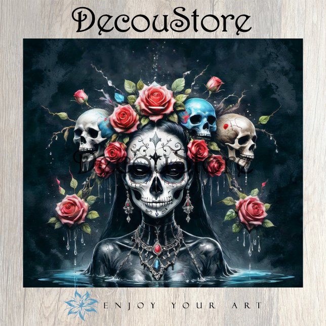 Santa Muerte Rising Decoupage Seidenpapier (Von Creator hochgeladen)