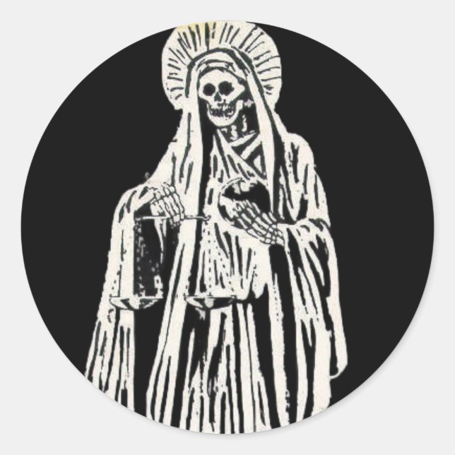 Santa Muerte Runder Aufkleber (Vorderseite)