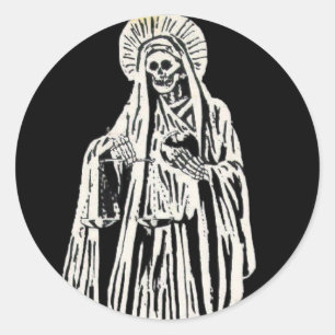 Santa Muerte Runder Aufkleber