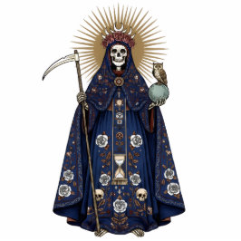 Santa Muerte Saint Holy Death Blue Cloak 2D Statue Freistehende Fotoskulptur