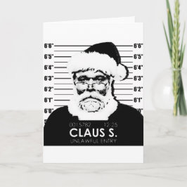 Santa Mugshot Card Feiertagskarte