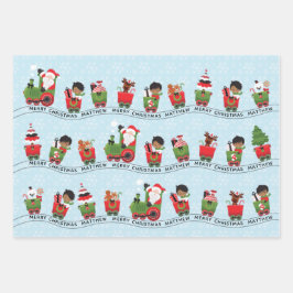 Santa & Multikulturelle Jungfrau Geschenkpapier Set