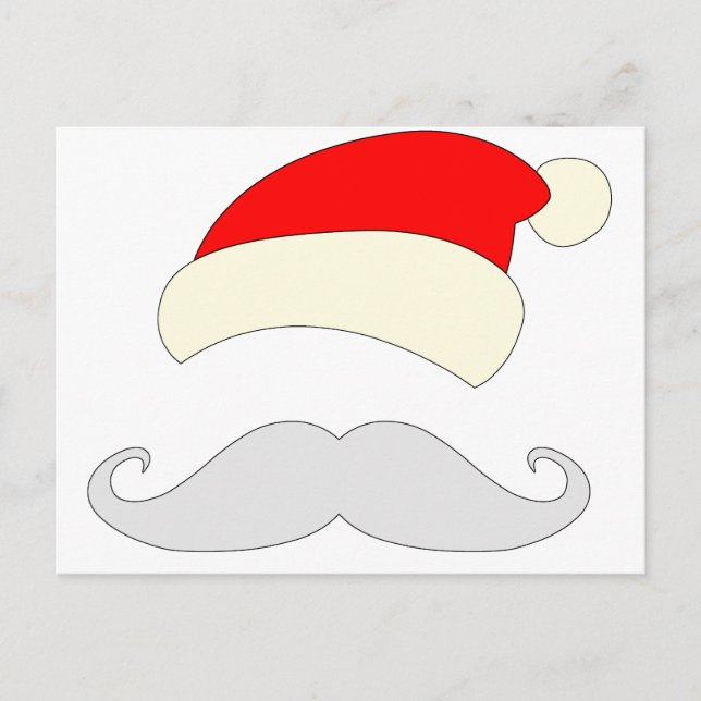 Santa Mustache Feiertagspostkarte (Vorderseite)