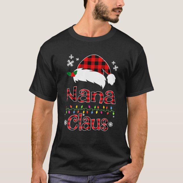 Santa Nana Claus Weihnachts-Matching-Familie T-Shirt (Vorderseite)