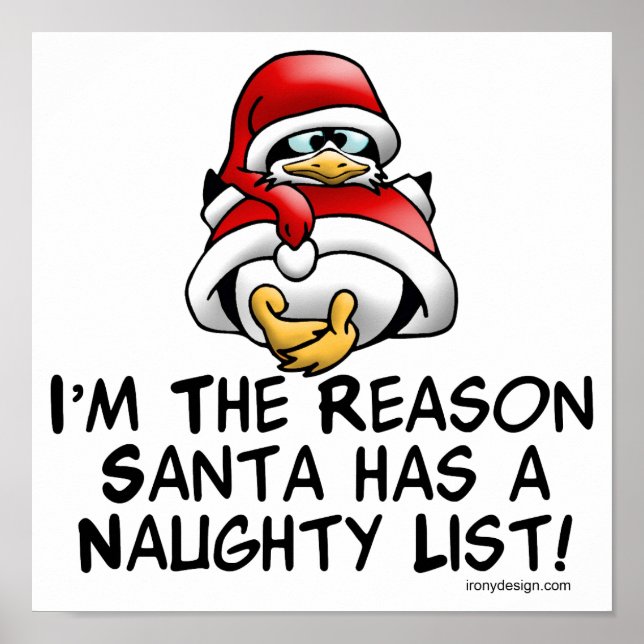 Santa Naughty List Poster (Vorne)