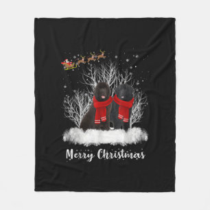 Santa Neufundland Couple Frohe Weihnachtsgeburt Ge Fleecedecke