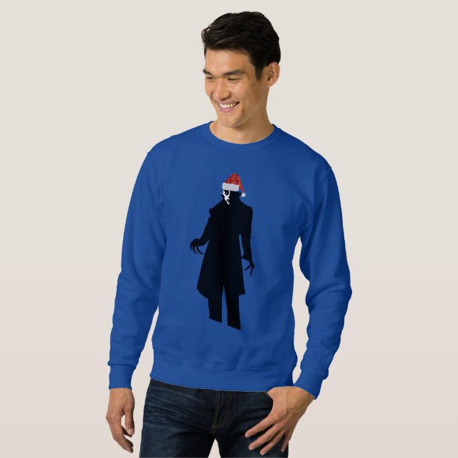 santa nosferatu xmas mens Sweatshirt (Vorne ganz)
