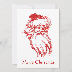 Santa Not leidende Imitate Letterpress Style Groon Feiertagskarte
