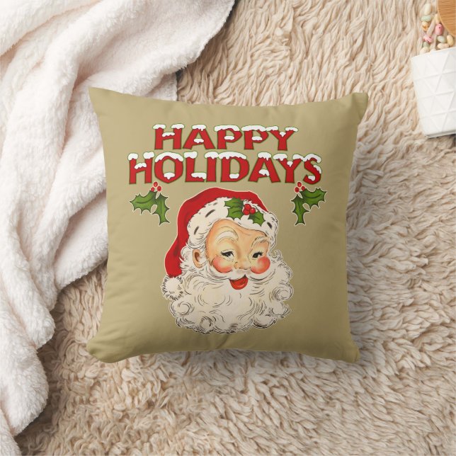 Santa Nr. 2 Frohe Feiertage Kissen (Decke)