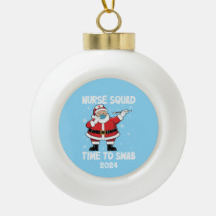 Santa Nurse Squad Zeit zum Wischen Keramik Kugel-Ornament