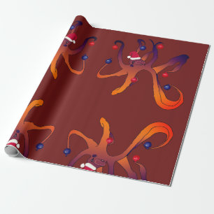 Santa Octopus Geschenkpapier