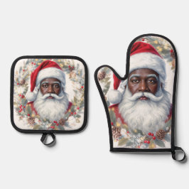 Santa  ofenhandschuh & Topflappen-Set