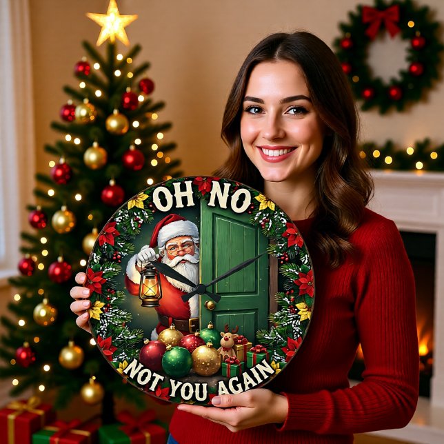 Santa Oh No Not Again Große Wanduhr (Von Creator hochgeladen)