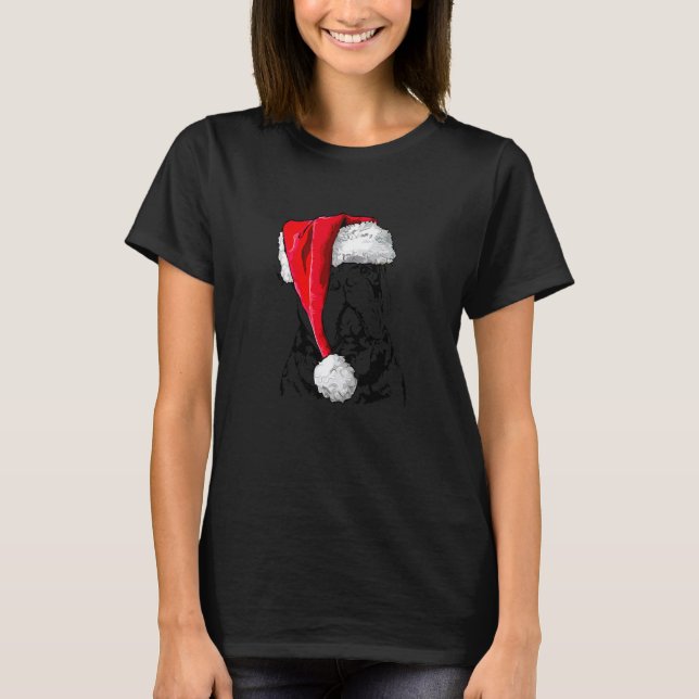 Santa Olde English Bulldog Christmas dog mom dog T-Shirt (Vorderseite)