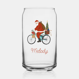 Santa on Bike Kinder Personalisierte Weihnachtsmil Dosenglas
