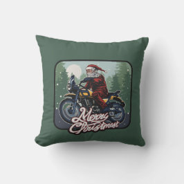 Santa on Motorrad Kissen