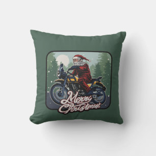 Santa on Motorrad Kissen
