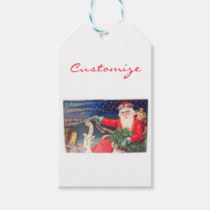 Santa on Schlitten Thunder_Cove Vintag Geschenkanhänger