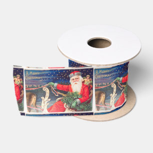 Santa on Schlitten Thunder_Cove Vintag Satinband