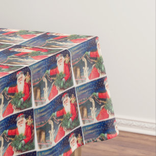Santa on Schlitten Thunder_Cove Vintag Tischdecke