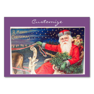 Santa on Schlitten Thunder_Cove Vintag Tischnummer