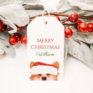 Santa Orange Corgi Frohe Weihnachten Geschenkanhänger